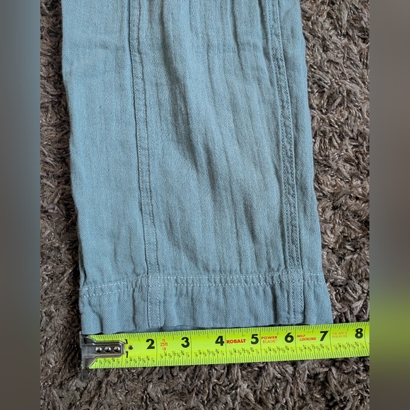 Free People Sea Spray Feelin' Good Linen Blend Utility Pant Women's S - Picture 6 of 9